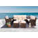 Small Firepit With 1403B Wicker 8 - Person Patio Conversation Sets with Cushions