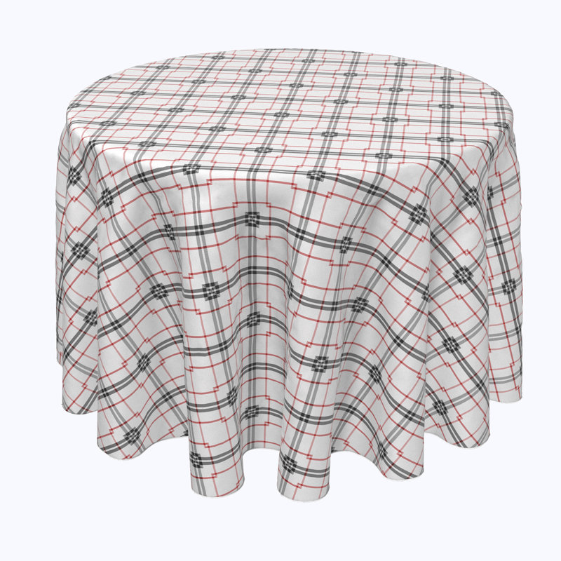Jonty Plaid Round Tablecloth, 102" x 102"