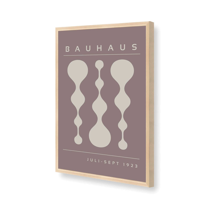 «Warm Taupe» rétro, affiche de Bauhaus II, H 15 po x l 12 po x P 1,25 po, Chrome poli