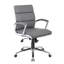 Fauteuil de direction pivotant Dave avec finition en métal chromé, vinyle gris-117561372