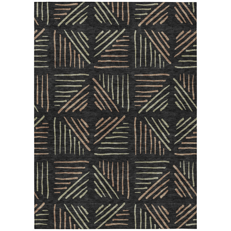 Machine Washable Indoor/Outdoor Kugler ACN2413 Geometric Rug, Rectangle 2'6" x 3'10"
