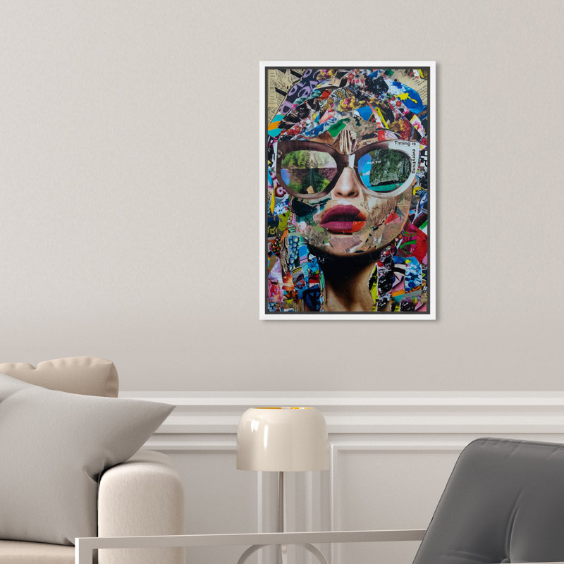 « Timing is Everything » par Oliver Gal - reproduction d'art graphique encadré sur toile, H 54 po x l 36 po, Blanc