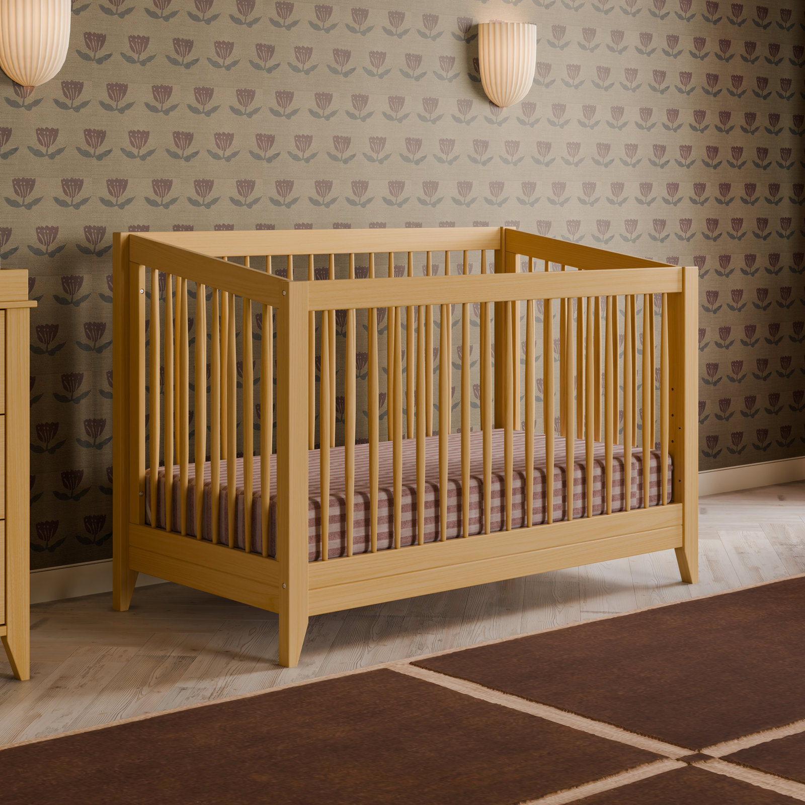Sprout Pine 4-in-1 Convertible Crib, Honey