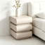 Ensemble de 2 tables de chevet minimalistes - 3 tables de chevet en microfibre et cuir pour la chambre à coucher, blanc-1536271292