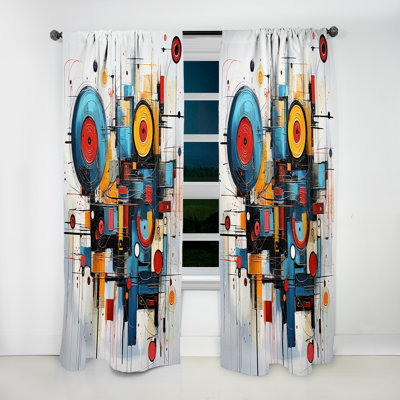 Massie - Modern Shapes Room Darkening Curtain - 1 Panels