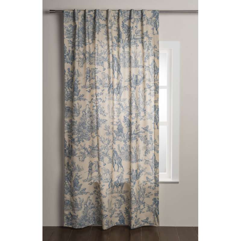 Maison d'Hermine Le Meunier - Rideau bleu 100 % coton - 127 cm x 274 cm, Bleu, L 50 po x L 108 po