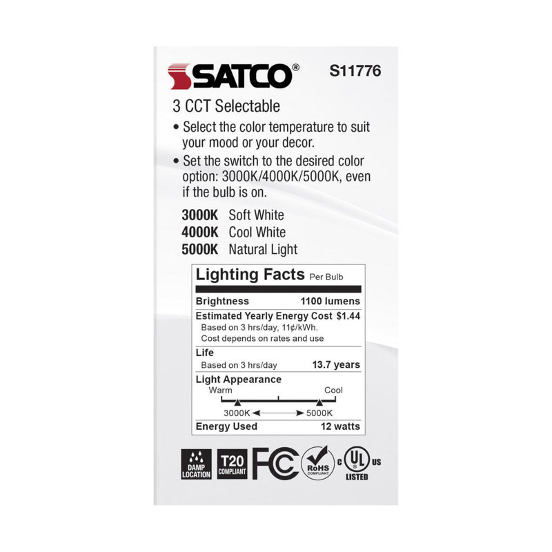 14 Watt White LED Bulb, 75 Watt Equivalent 