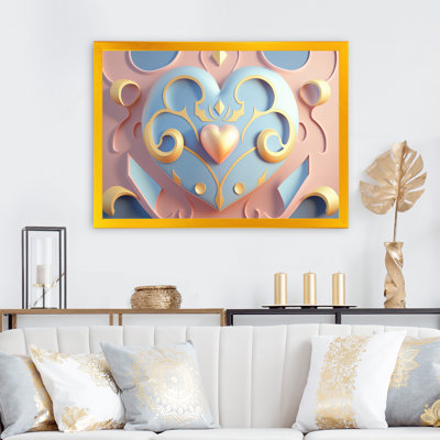 «Cheraw Contemporary Pastel Radiating Pink Heart II», reproduction sur toile