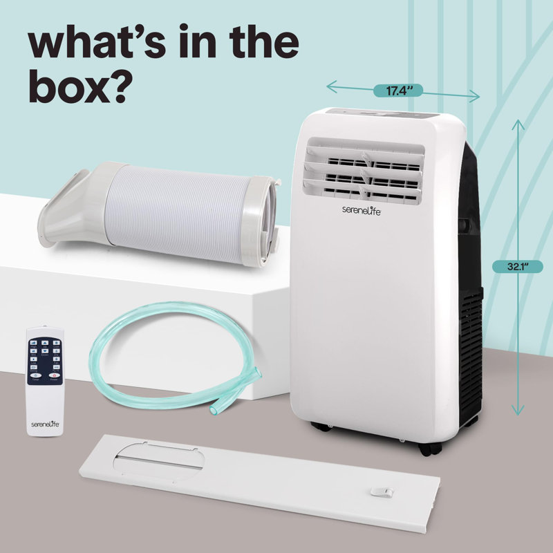 SereneLife 10000 BTU Portable Air Conditioner for 325 Square Feet with Heater