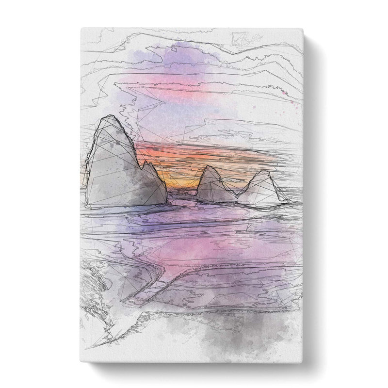 Rodeo Beach in Abstract - Wrapped Canvas Drawing - Wrapped Canvas, 76cm H x 50cm W x 3cm D