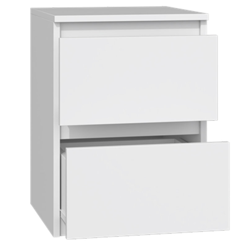 Taahir 2-Drawer Bedside Table 30 cm White