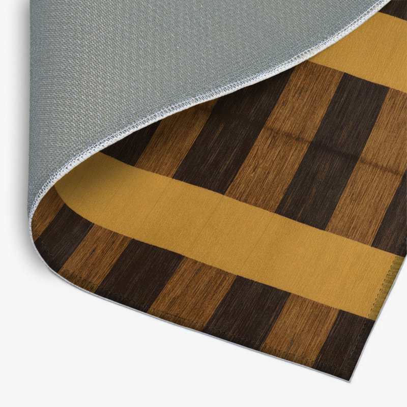 Tapis d'intérieur et d'extérieur à carreaux brun, Rectangle 4pi x 6 pi