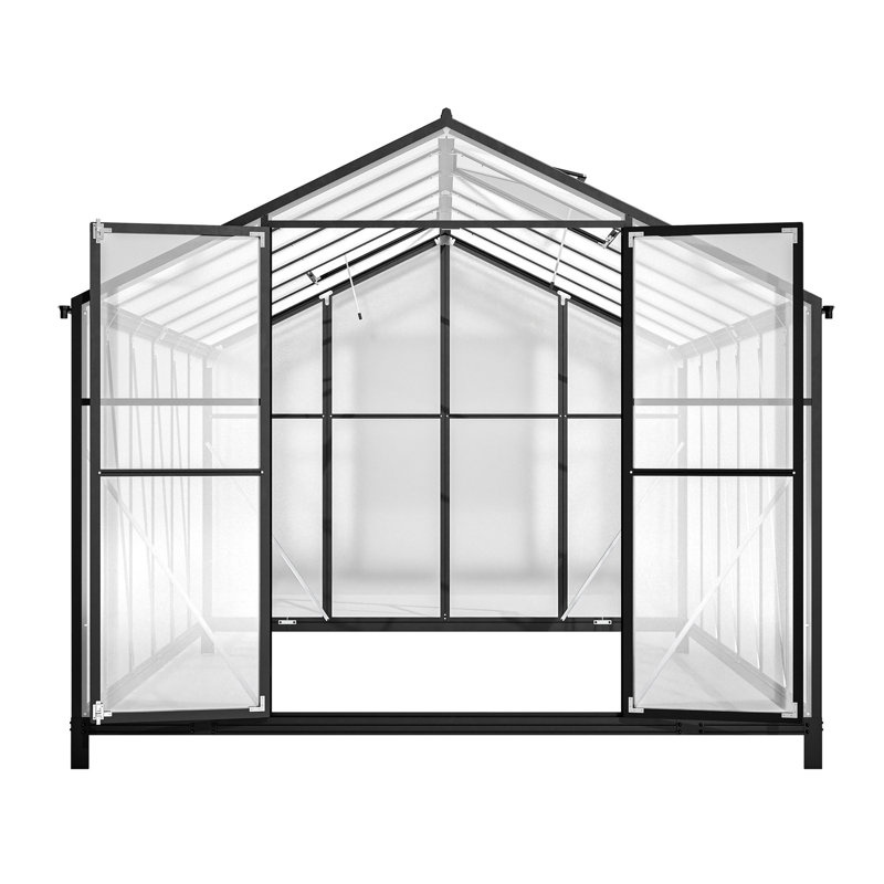 Serre de 102,06 po avec portes doubles et ventilation pour système de protection en polycarbonate pour la santé des plantes