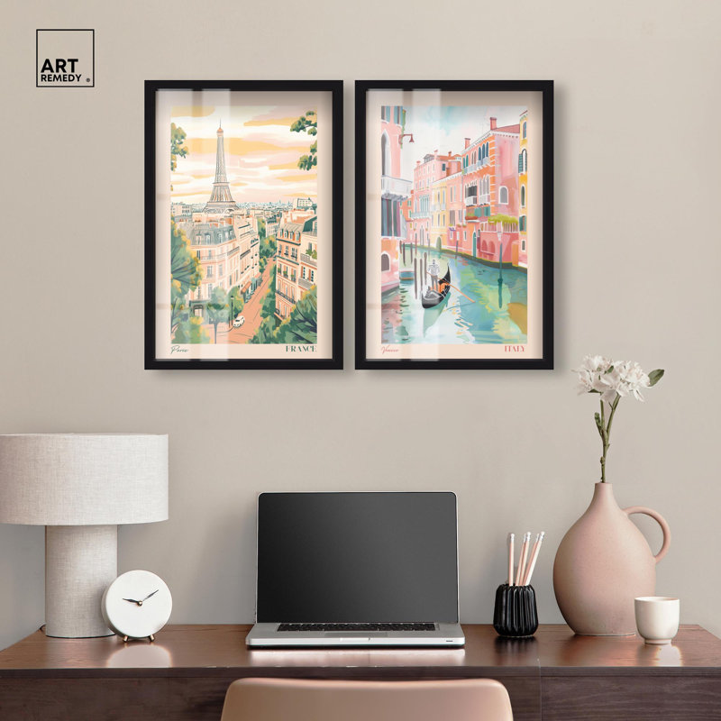 Blush Parisian Glam Art , Noir, H 25 po x l 17 po