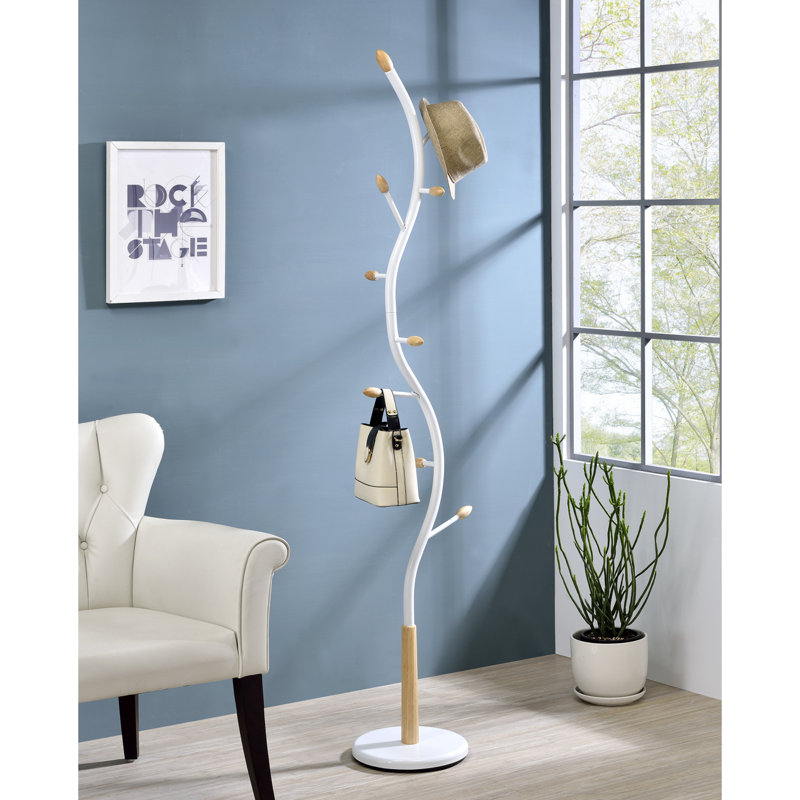 Portemanteau en métal et sur pied, Blanc
