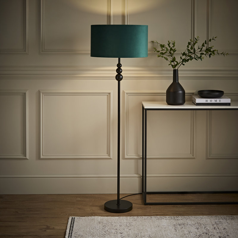 Randalia 145cm Traditional Floor Lamp, Black , Forest Green