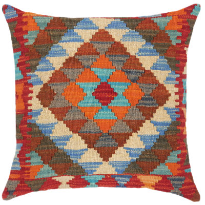 Housse et insert de coussin carré en laine tissé à la main