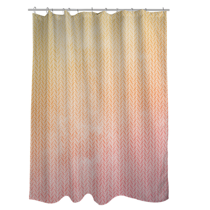 Rideau de douche Herringbone, Rose / Jaune