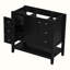 Base de meuble-lavabo simple 36 po seulement, sans lavabo ni comptoir, 1 armoire et 3 tiroirs, noir, armoire de rangement de salle de bain autoportante-96003496