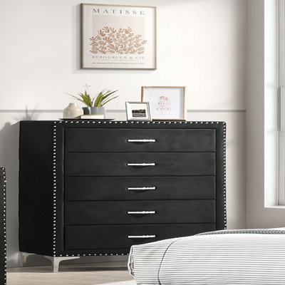 Meuble de chambre 1 pièce à cinq tiroirs Glam Style