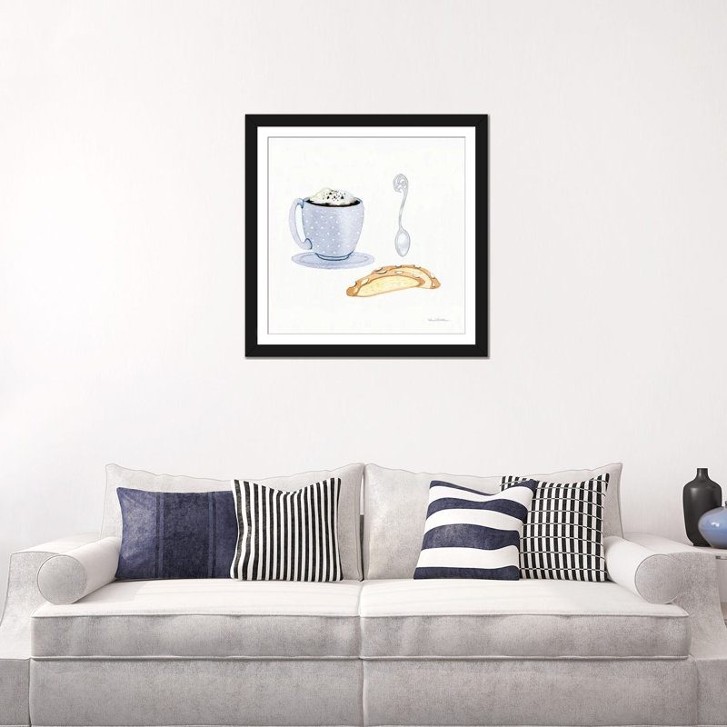 «Coffee Break IX», reproduction sur toile tendue, Papier d'art encadré noir, Blanc, H 24 po x l 24 po x P 1 po