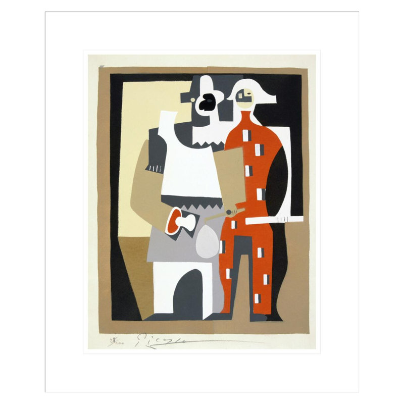 Sans titre (Pierrot et Harlequin) par Pablo Picasso, impression giclée sur cadre, H 21,26 po x l 17,75 po