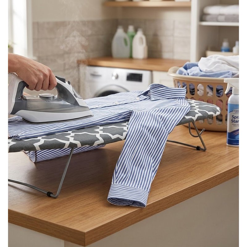 29" Tabletop Ironing Board - Grey Print, Gray