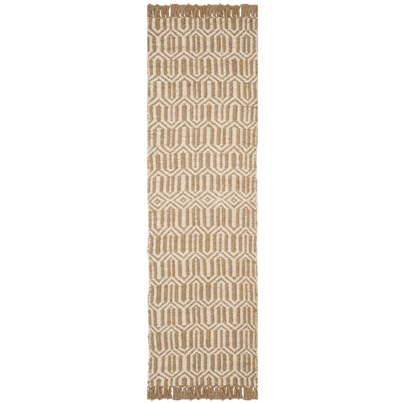 Oakland Fiber Hand Woven Jute Geometric Rug, Rectangle 2'3" x 6'
