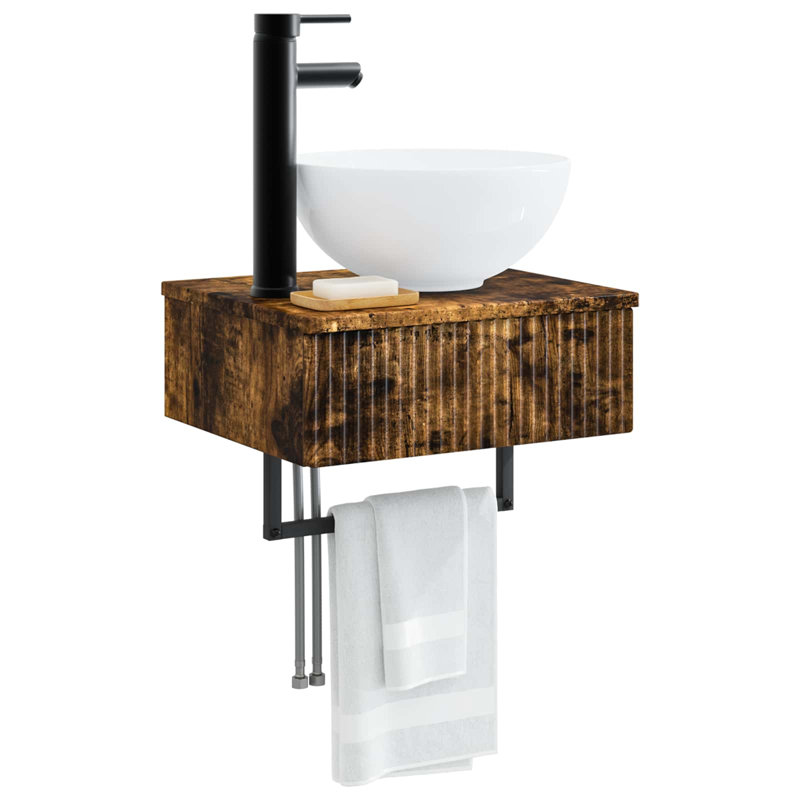 400 mm Bathroom Vanity, Smoked Oak