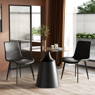 Ensemble de table de salle à manger moderne à piédestal pour 2 ou 4 personnes
