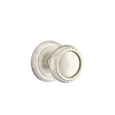 Ensemble de boutons-poussoirs à cylindre simple Emtek avec rosette régulière et poignée en corde
