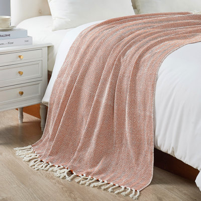 Herringbone Textured Throw Blanket