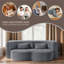 Canapé-lit moderne avec 2 coussins, canapé-lit en tissu convertible rembourré de mousse, matelas pliant simple de 15 po pour le salon, lit d'invité, salle de jeux, aucun assemblage requis-1602460018