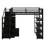 Lit mezzanine avec tablettes de rangement, armoires et garde-robe intégrée