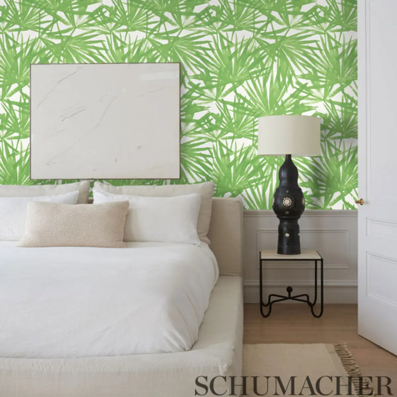 Sunlit Palm Wallpaper, Aqua