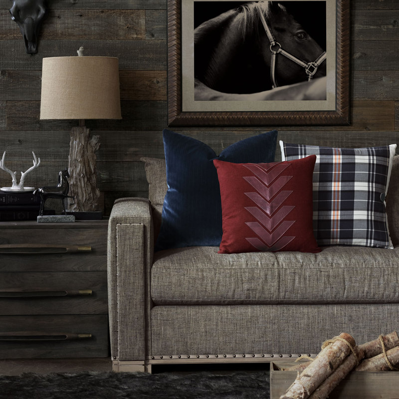 Uma Velvet Reversible Throw Pillow, 22"H x 22"W x 5"D, Indigo