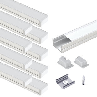 Canal de lumière en aluminium VST 3,3 pi en forme de U (avec couvercle), paquet de 10