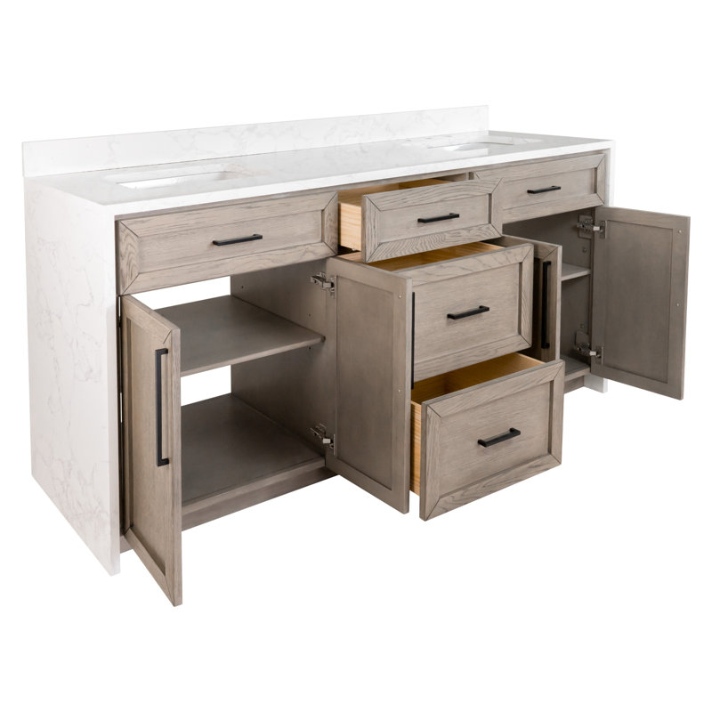 Ensemble de meuble-lavabo 72 po Akalya, Chêne gris