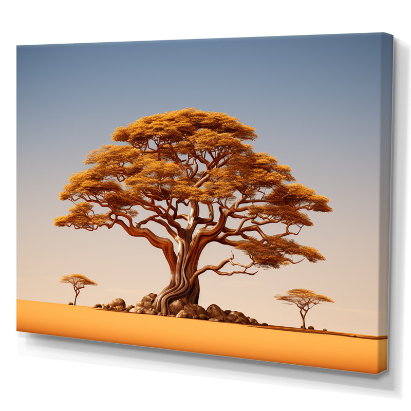 Arbre africain Tonnelle IV sur toile, Toile tendue, H 34 po x l 44 po