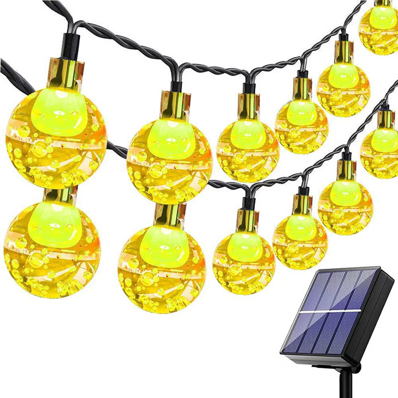 Alake 500cm LED Solar Powered 20 - Bulb Novelty String Light, Yellow