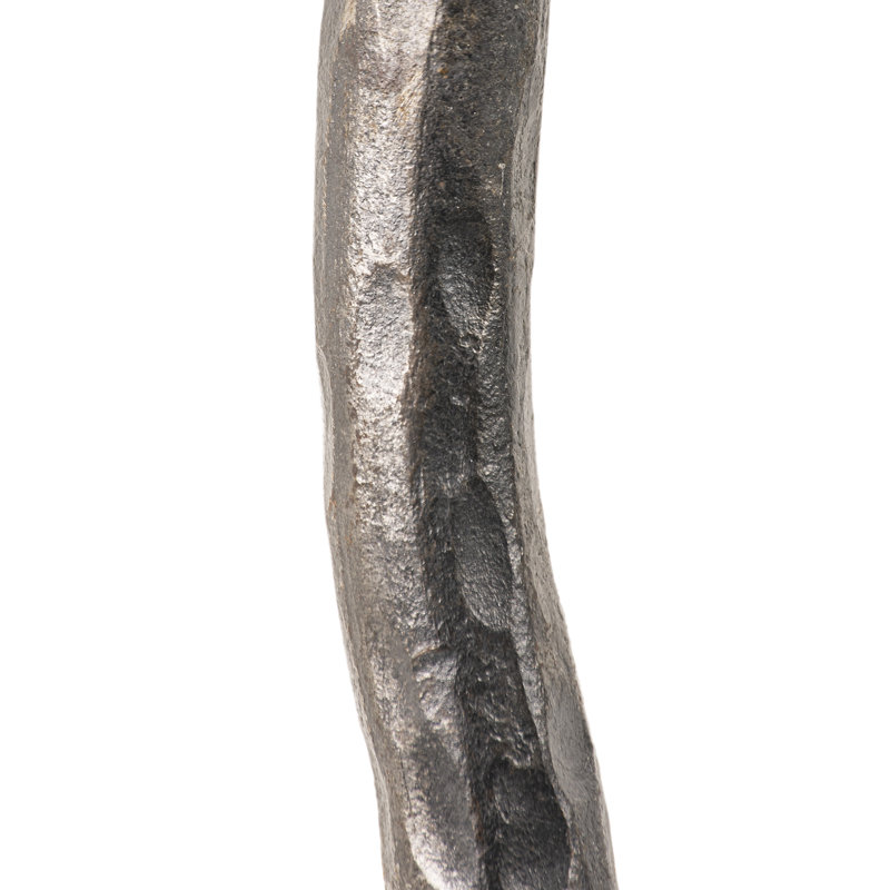 Poignée de porte en fer forgé à la main avec texture martelée, Fer naturel