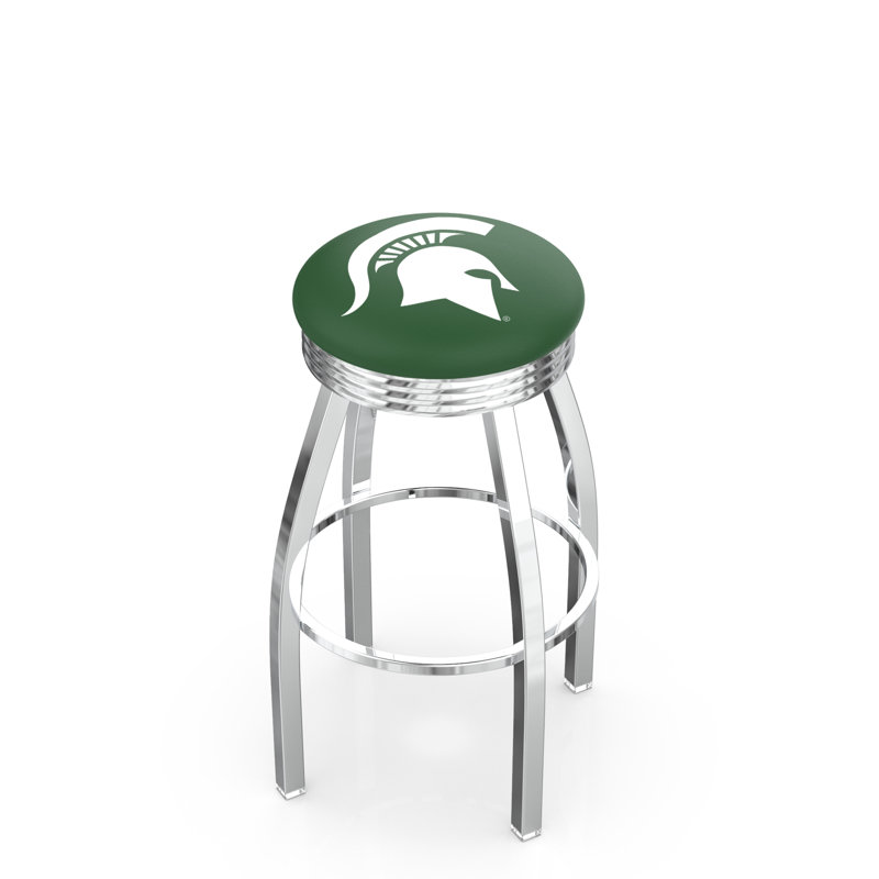 Tabouret de bar Logo Series, Tabouret de bar d'une hauteur de siège de 30 po, Noir soudé uni, Michigan State University