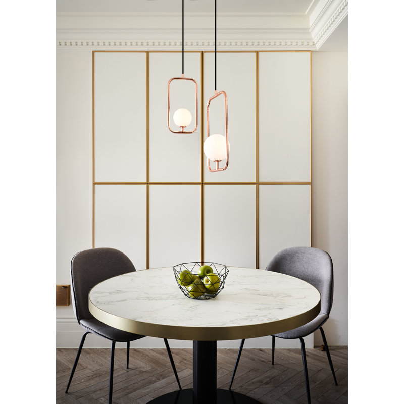 Luminaire suspendu rectangulaire 1 lumière Aviva, H 11,8 po x l 6,5 po x P 3,9 po, Copper