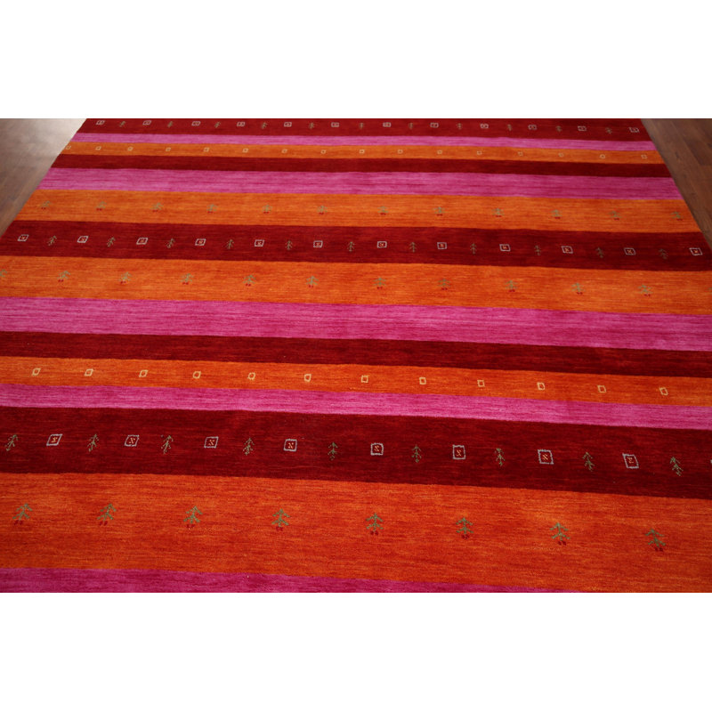 Tapis indien rayé Gabbeh 8 x 10