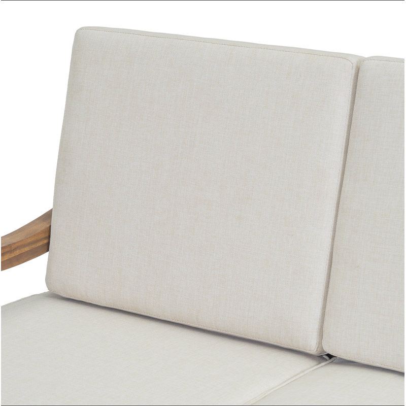Causeuse d'extérieur en bois d'acacia avec coussins