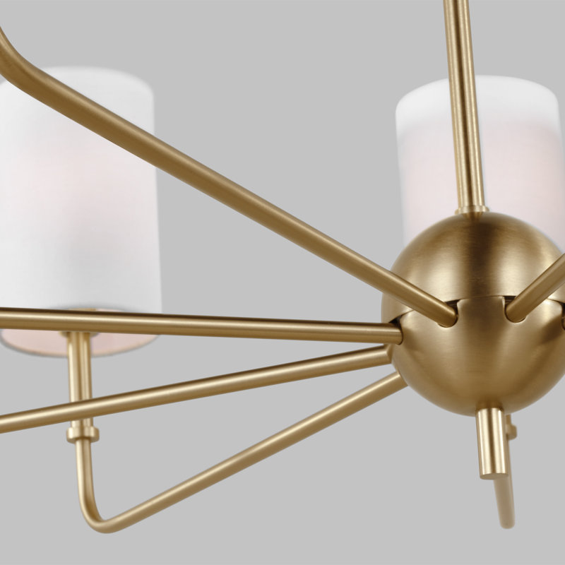 Rowley 9-Light Chandelier, Laiton satiné
