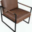 Chaise d'appoint en similicuir avec structure en métal exposée-1631905904