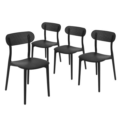 Chaise d’appoint empilable en noir Shiffer