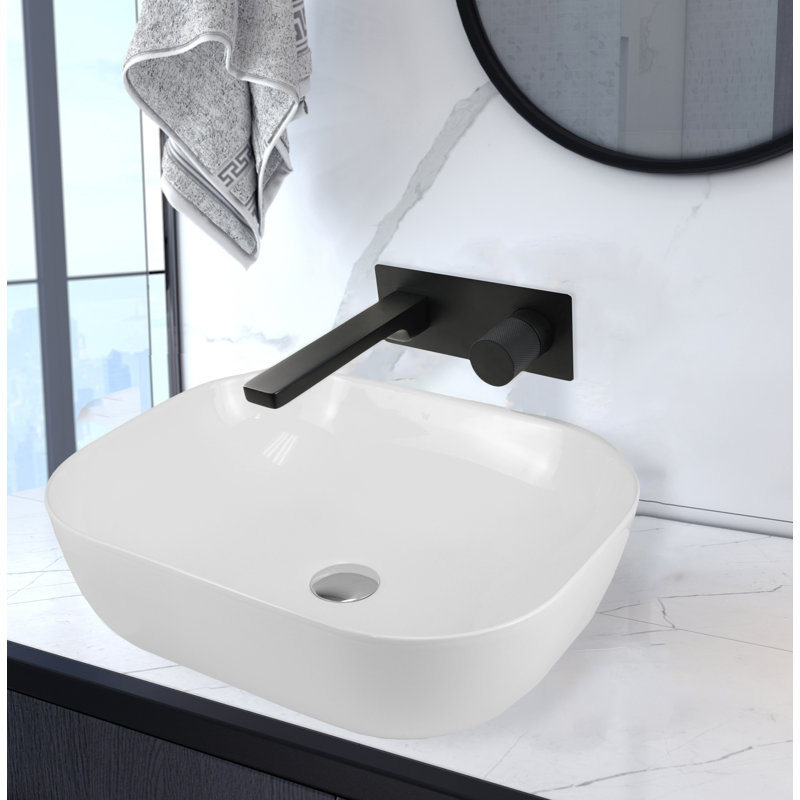 Robinet de salle de bain mural TOUCH, Noir mat / chrome