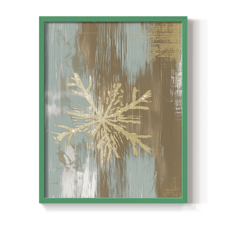 «Christmas Holiday Art CLXVI», reproduction d'art encadrée - bois massif, Vert, 15" H x 12" W